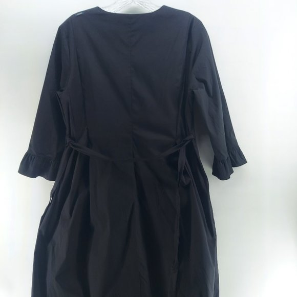 MaxMara black pleated  Dress Long Sleeve size 8 - Picture 10 of 15